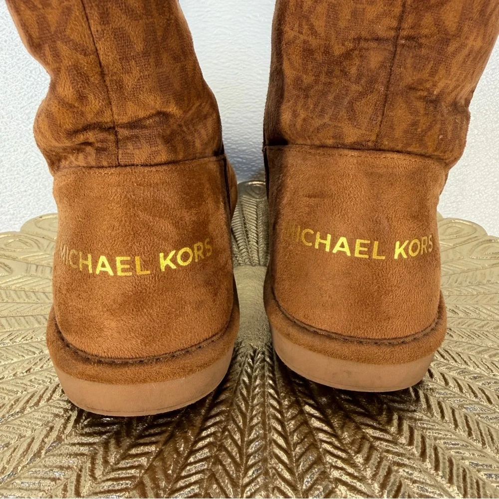 Michael Kors‎ Faux Fur Winter Boots Brown Logo Zip Ankle Size 5